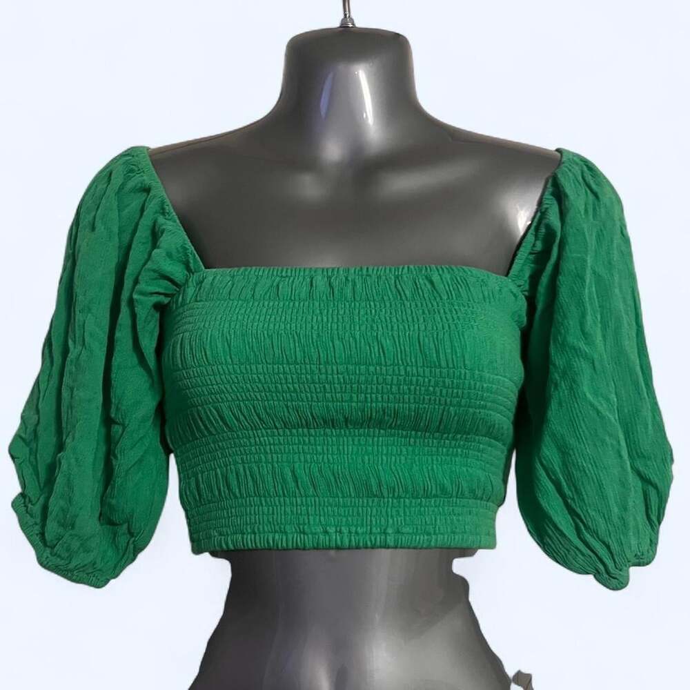 Forever 21 Women's Green Crop-top